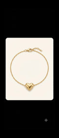 Puffy Heart Chain Bracelet in gold – Hooré