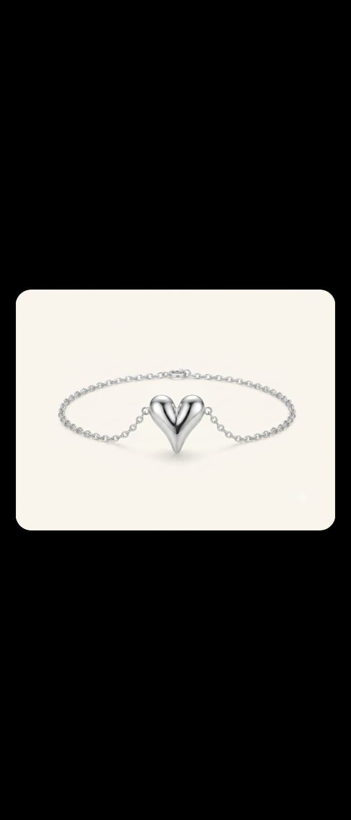 Puffy Heart Chain Bracelet in silver – Hooré