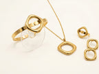 Wavy Circle Ring, Bangle & Necklace Set – Hooré