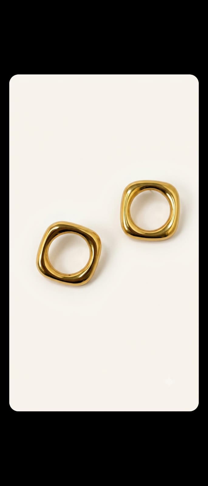 Wavy Square Stud Earrings – Hooré