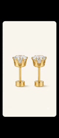 Crown Solitaire Stud Earrings – Hooré