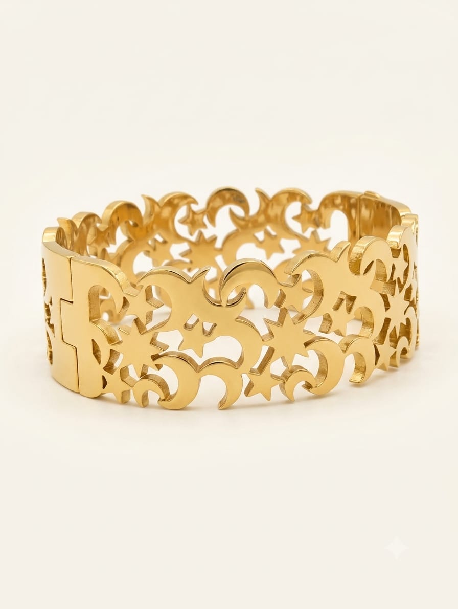 Celestial Star & Moon Cuff Bracelet – Hooré