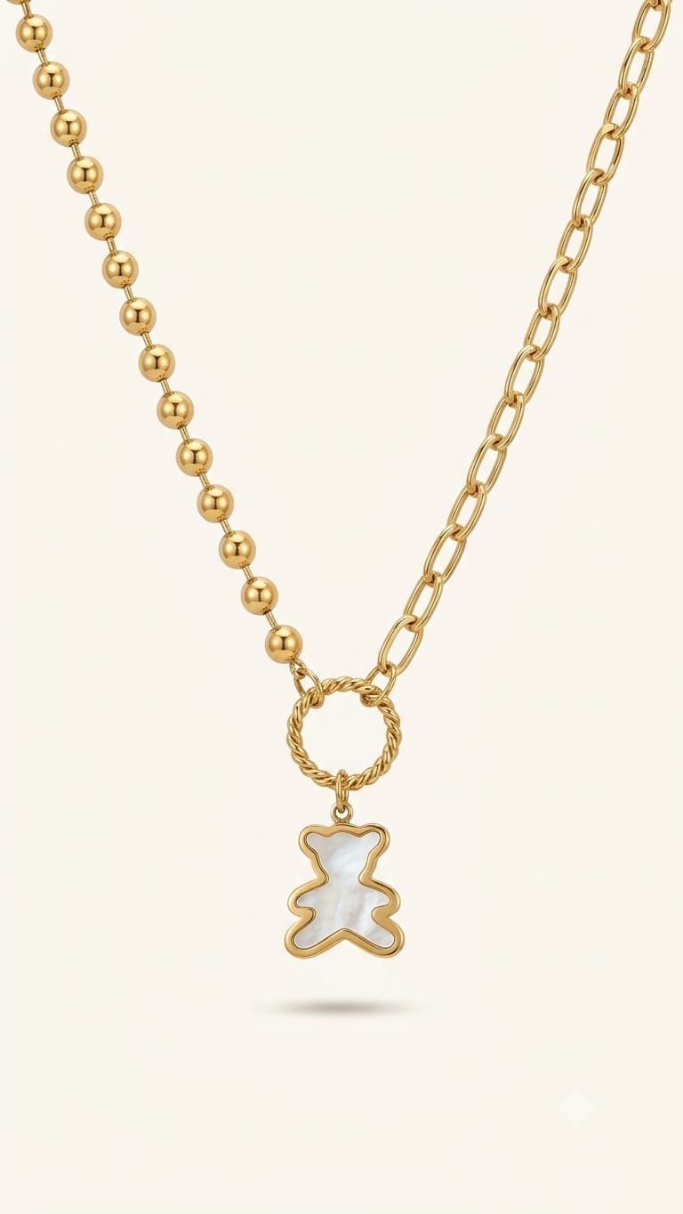 Bear Charm Beaded Necklace – Hooré